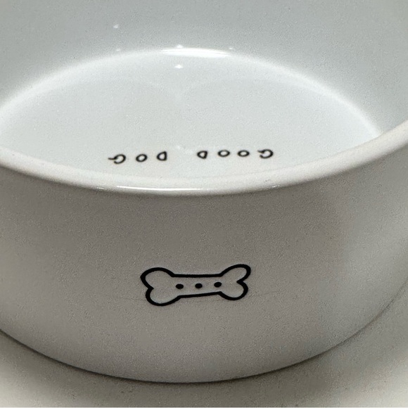 GOOD DOG Ceramic Dog Food Water Bowl with Bone - Picture 4 of 9